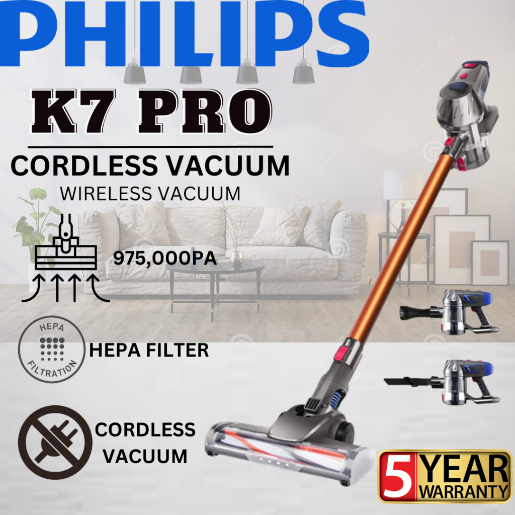 New 2023 K7 PRO Cordless Vacuum Cleaner (3Pin Plug) Free Dust Mite