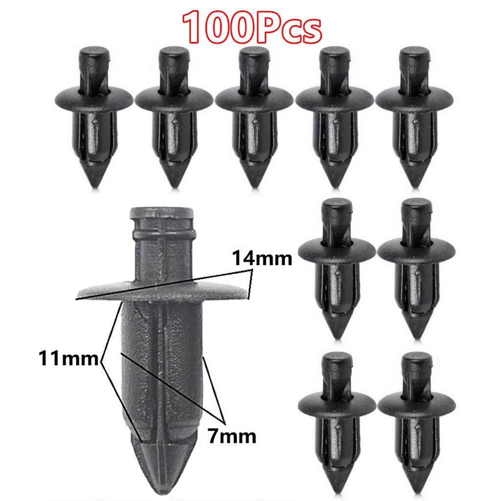 100Pcs Car Fastener Clip Bumper Saga Wira Myvi Alza Pin Rivet Bumper
