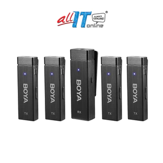 BOYA BY-W4 4-Channel Wireless Microphone 2.4GHz System 4 People Using(4 Transmitters & 1 Receiver) for Cameras Camcorder