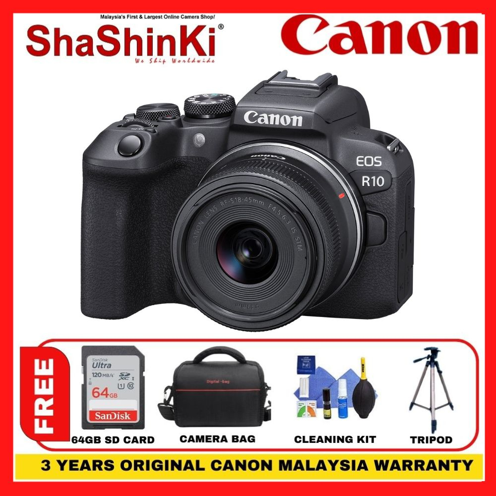 Canon EOS R10 Mirrorless Camera with 1845mm Lens (Free 64GB Card