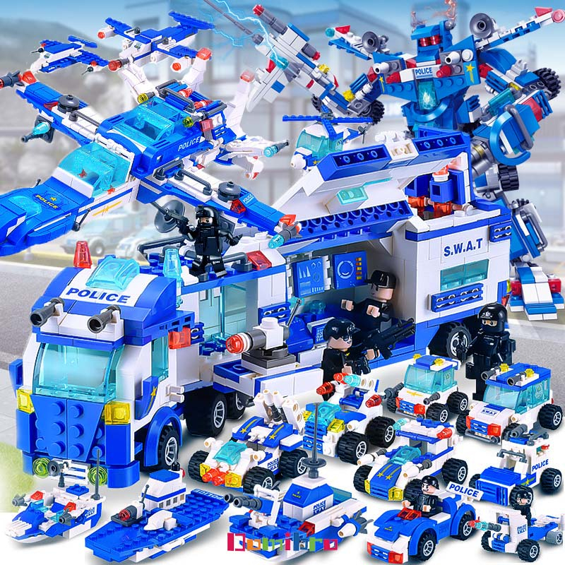 1000PCS Ship Police Toys Building Blocks Educational Toys Police/Navy