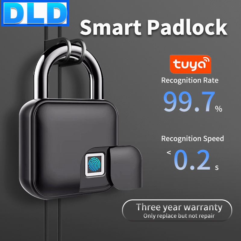 DLD Fingerprint Padlock AntiTheft Safety Smart Padlock Waterproof