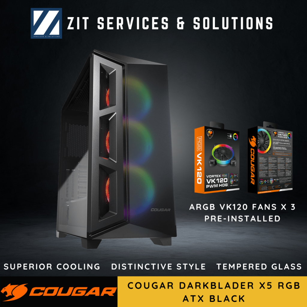 Cougar Darkblader X5 RGB Mid Tower ATX Case Black Shopee Malaysia