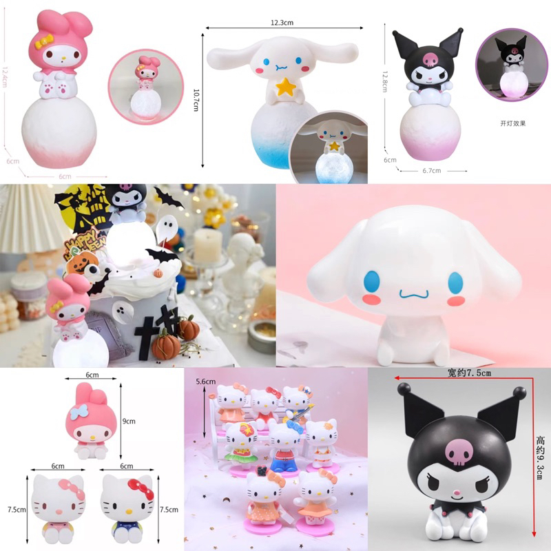 Melody Hello Kitty Cinnamoroll Kuromi Birthday Cake Decoration Topper ...