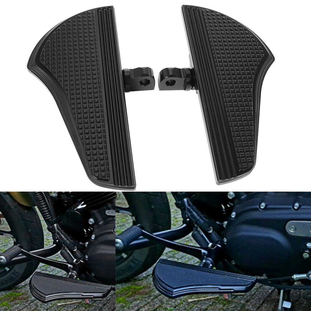 Motorcycle Passenger Defiance Floorboards Black CNC Male Mount Foot ...