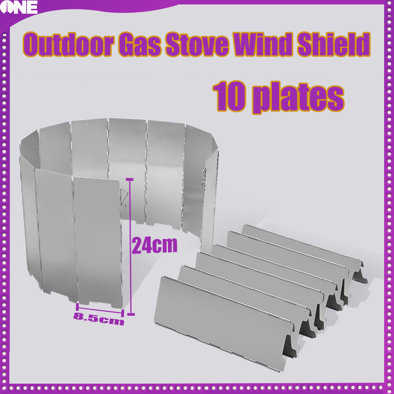 FJONE 10 Plate Foldable Aluminum Outdoor Stove Wind Shield Gas Burner