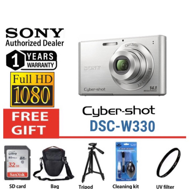Sony Cybershot DSCW330 Carl Zeiss original digital camera super slim