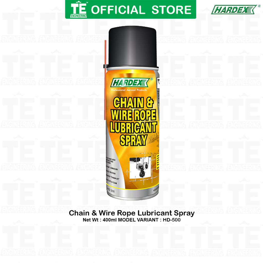 HARDEX 400ml Chain & Wire Rope Lubricant Spray (Code HD500) Shopee