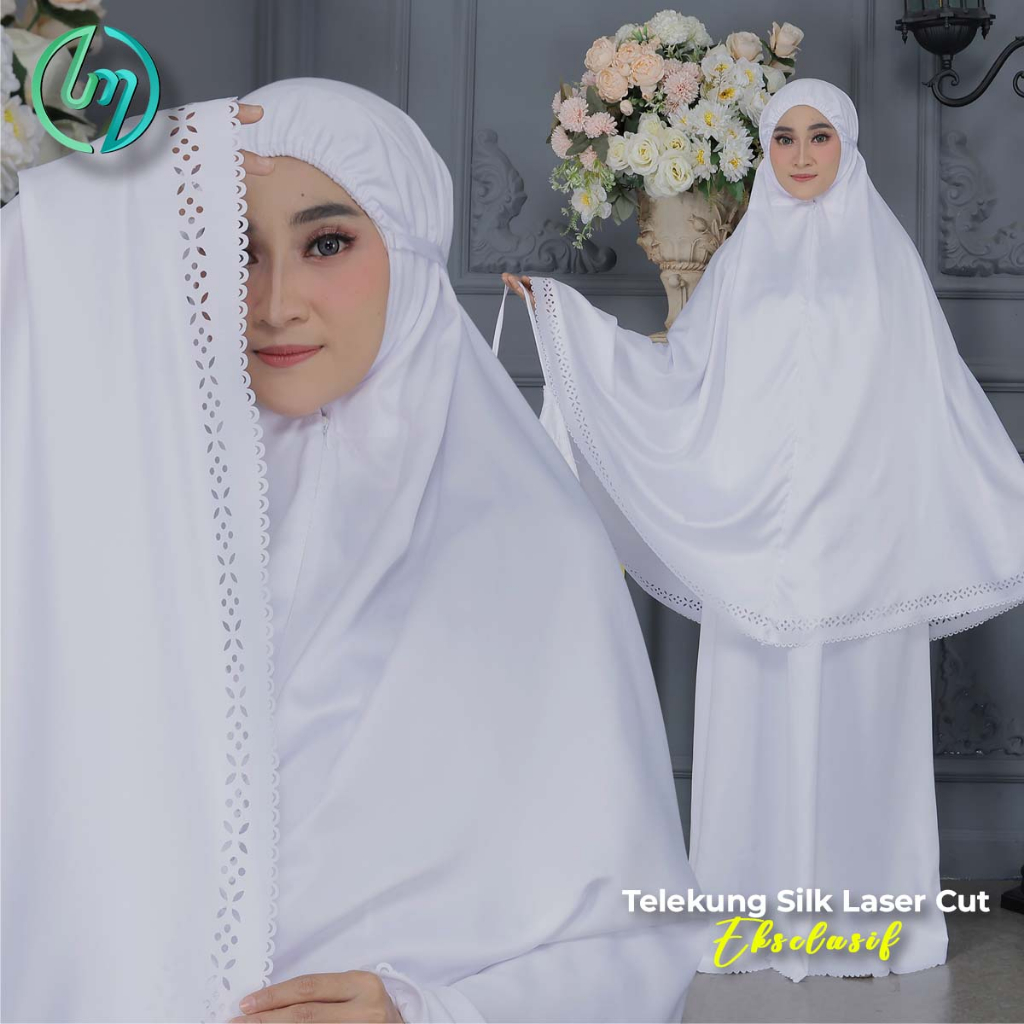 Telekung Silk Laser Cut New | Shopee Malaysia