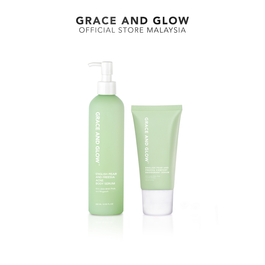 Grace and Glow 2IN1 BUNDLE English Pear & Freesia Body Serum + Comfort