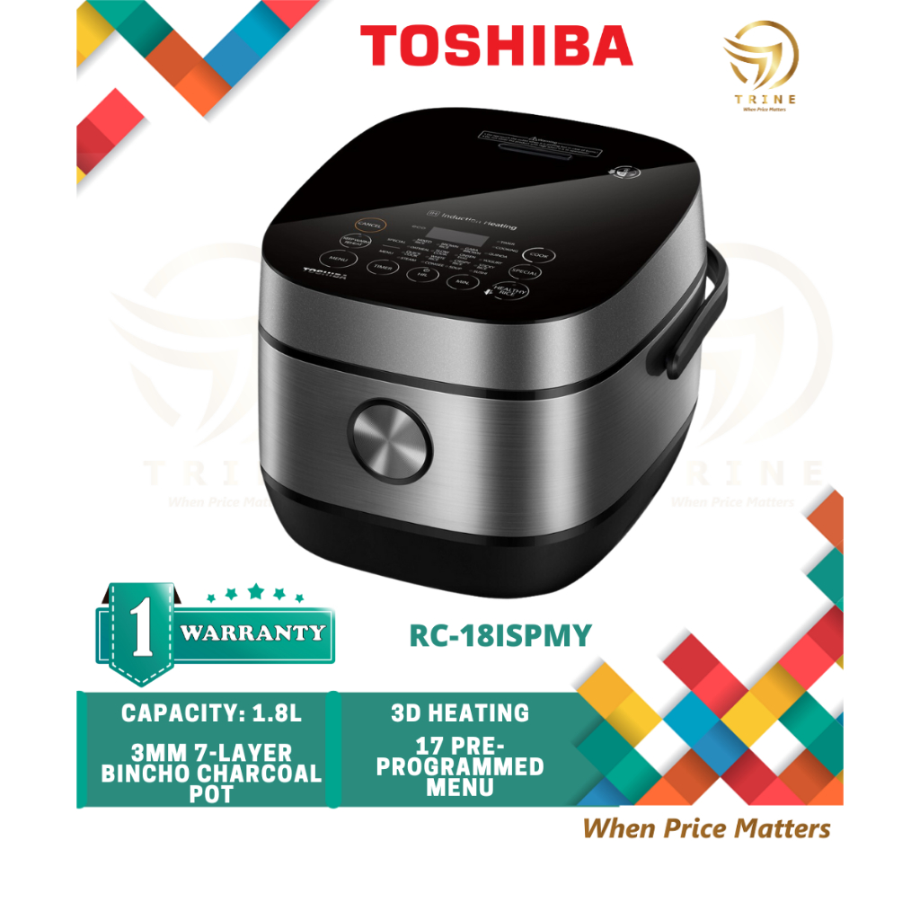 TOSHIBA IH LOW SUGAR RICE COOKER RC-18ISPMY (1.8L) / RC-10IRPMY (1.0L ...