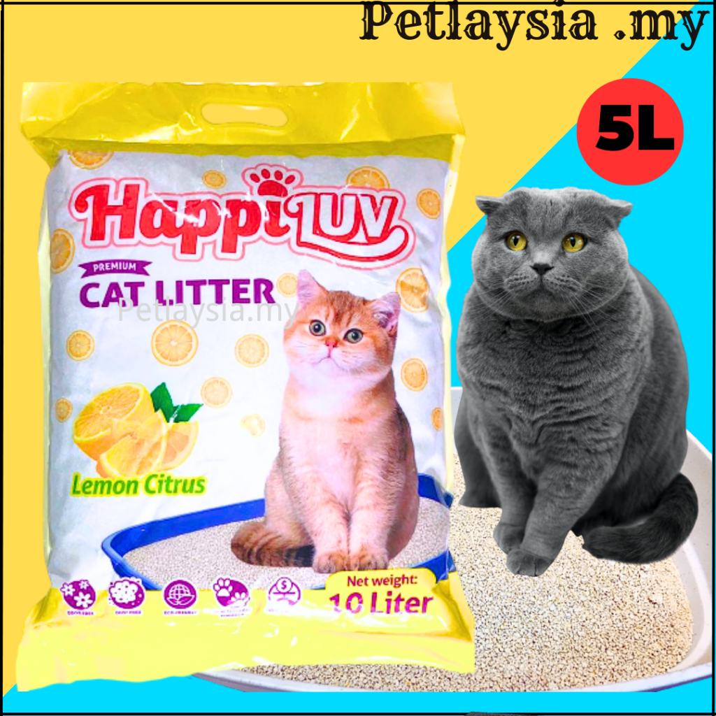 HAPPI LUV PREMIUM CAT LITTER / Pasir Kucing 5LHAPPY CAT (5 LITTER