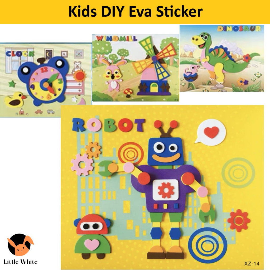 10pcs DIY Funny Cartoon 3D EVA Foam Sticker Puzzle Toys Art Crafts