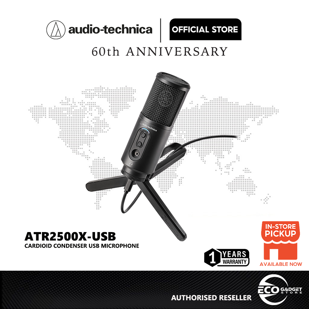 Audio-Technica Cardioid Condenser USB Microphone ATR2500x-USB | Shopee ...