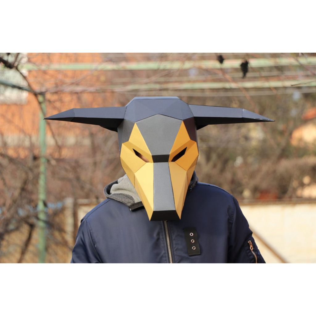 Bull Mask, Bull papercraft, Bull PDF Template Topeng Muka 3D kertas ...
