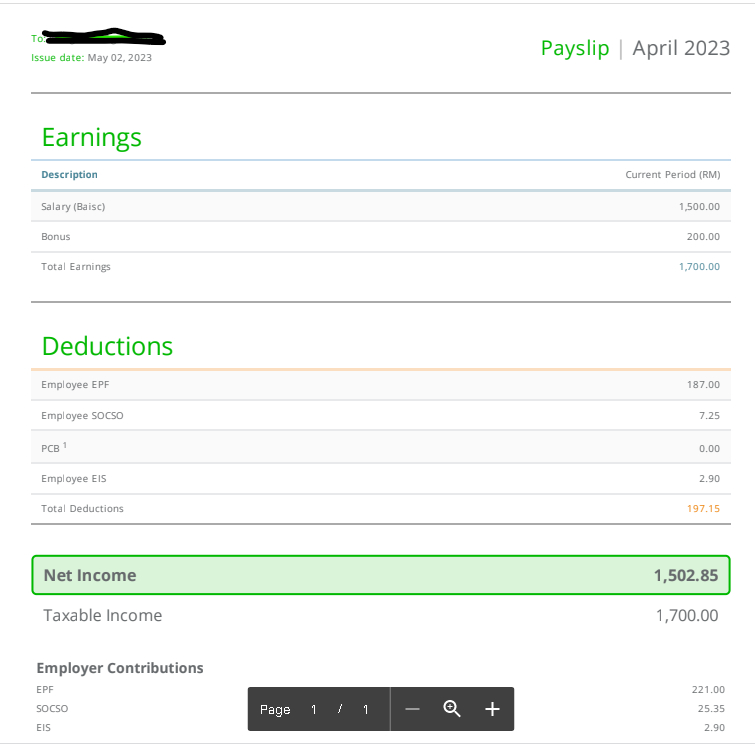 Template Payslip Contoh Slip Gaji Simple Contoh Slip Gaji Simple