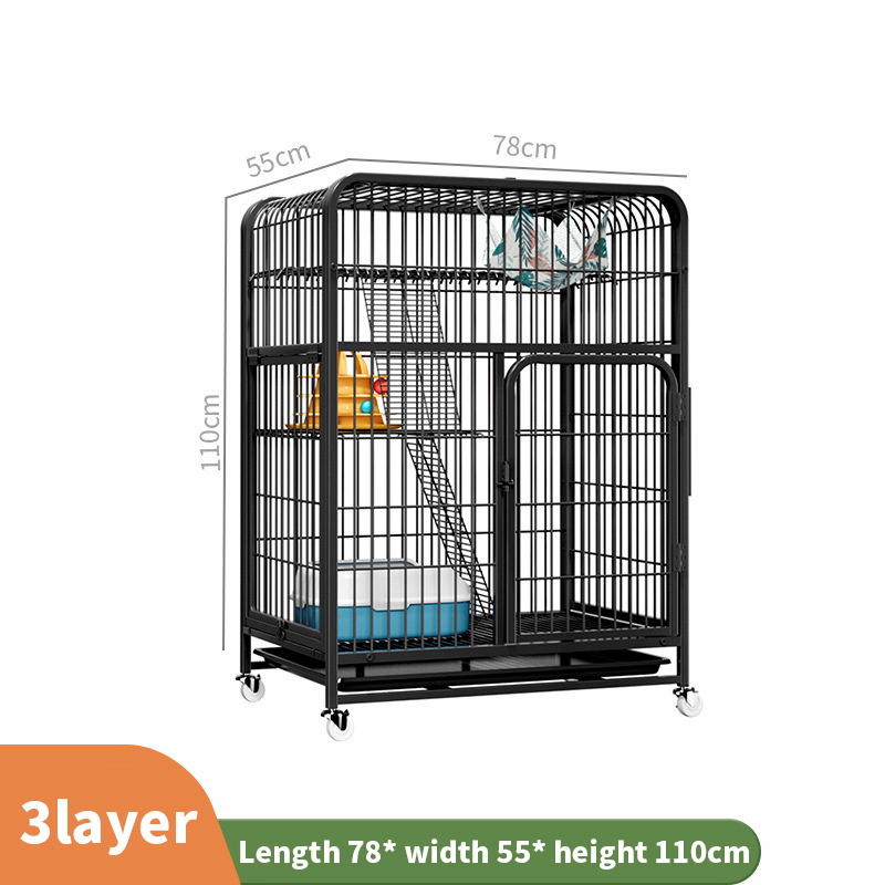 Mobile Cat Cage Large Sangkar Kucing Besar 2 3 Tingkat 4 Level Pets