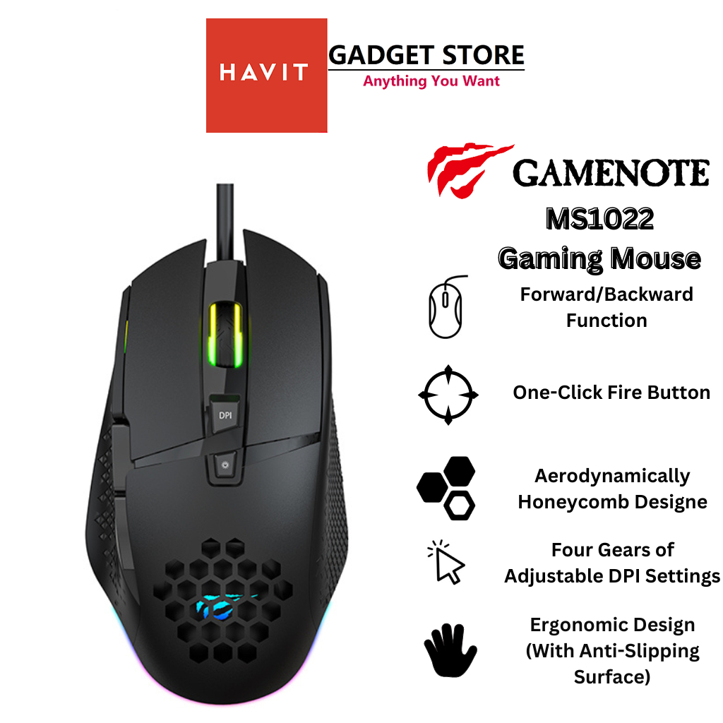 GAMENOTE Havit MS1022 RGB Gaming Mouse Shopee Malaysia