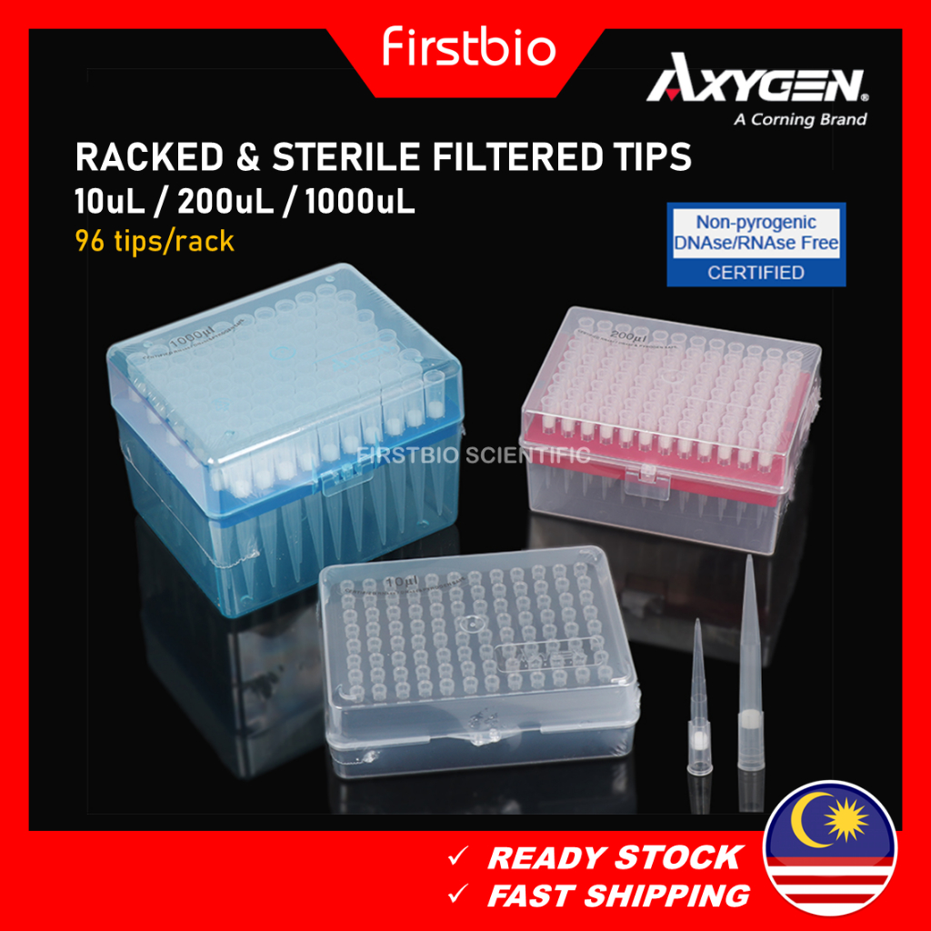 AXYGEN Filter Tips Racked & Sterile 10uL / 200uL / 1000uL Filtered