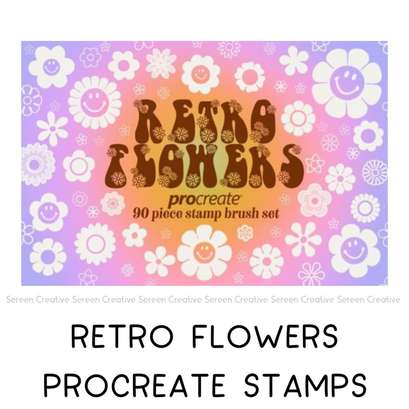 P532 Retro Flowers Procreate Stamp Brush Set | Shopee Malaysia