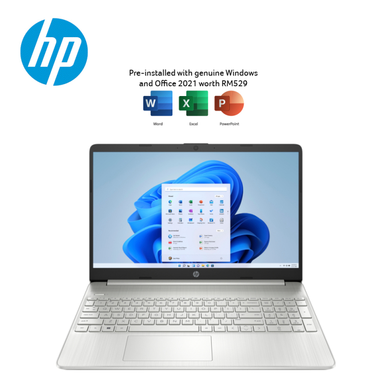 Hp 15s Eq3063au 156 Fhd Laptop Natural Silver Ryzen 5 5625u 8gb 512gb Ssd Ati W11 Hs 1200