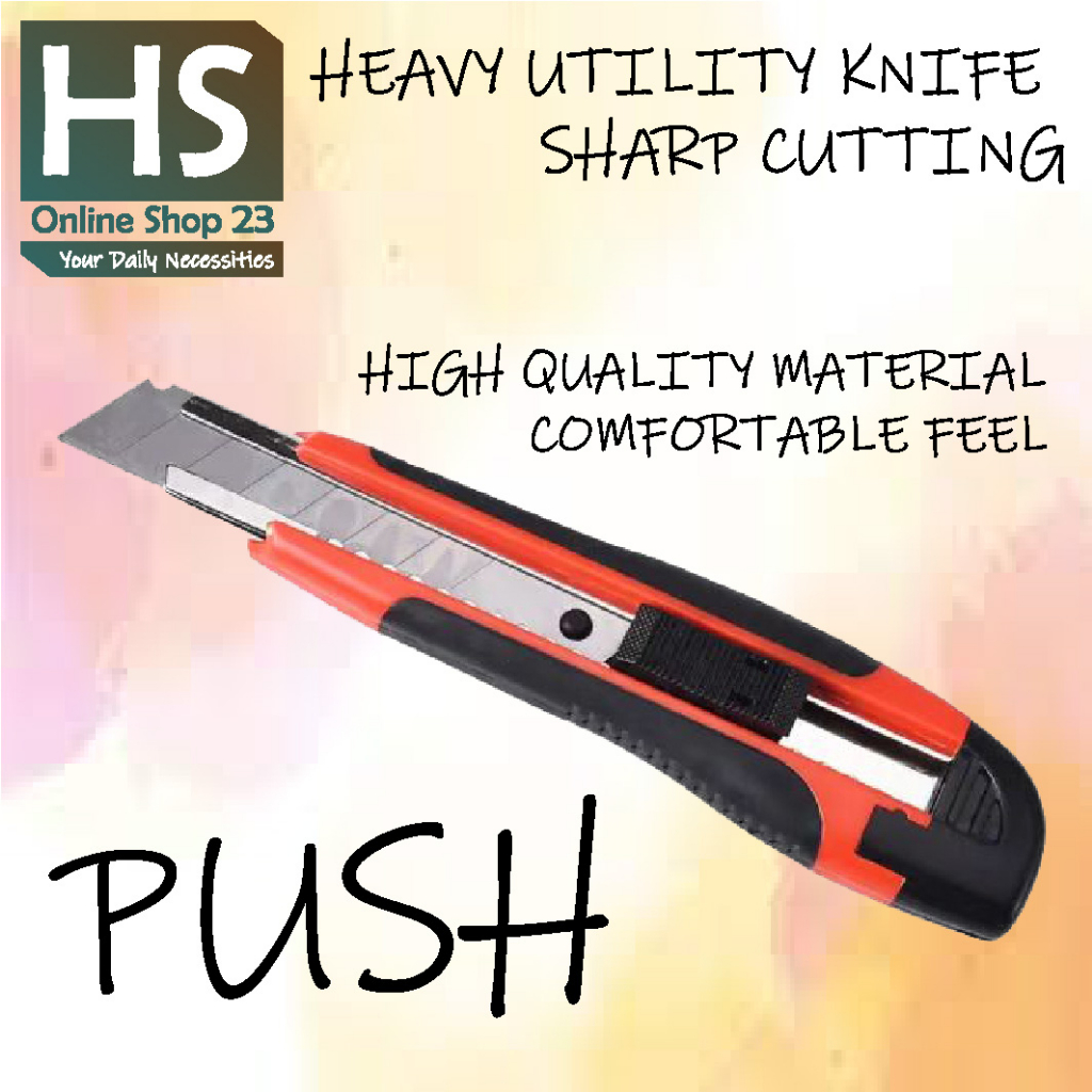 HS23 Heavy Duty Cutter Knife Stationery Art Cutter Auto Safety Lock