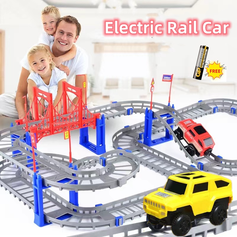 DIY Electric Rail Toy Track Railway Car Toys Educational Toys Assembled ...