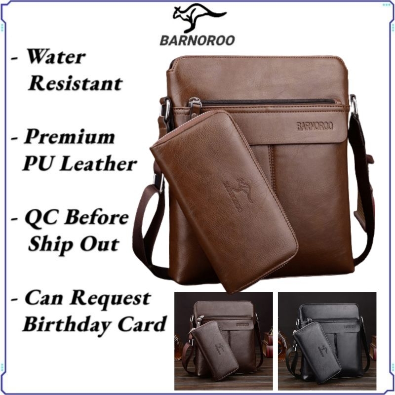 Bag Sling Messenger Shoulder Crossbody Men Brown Beg Silang