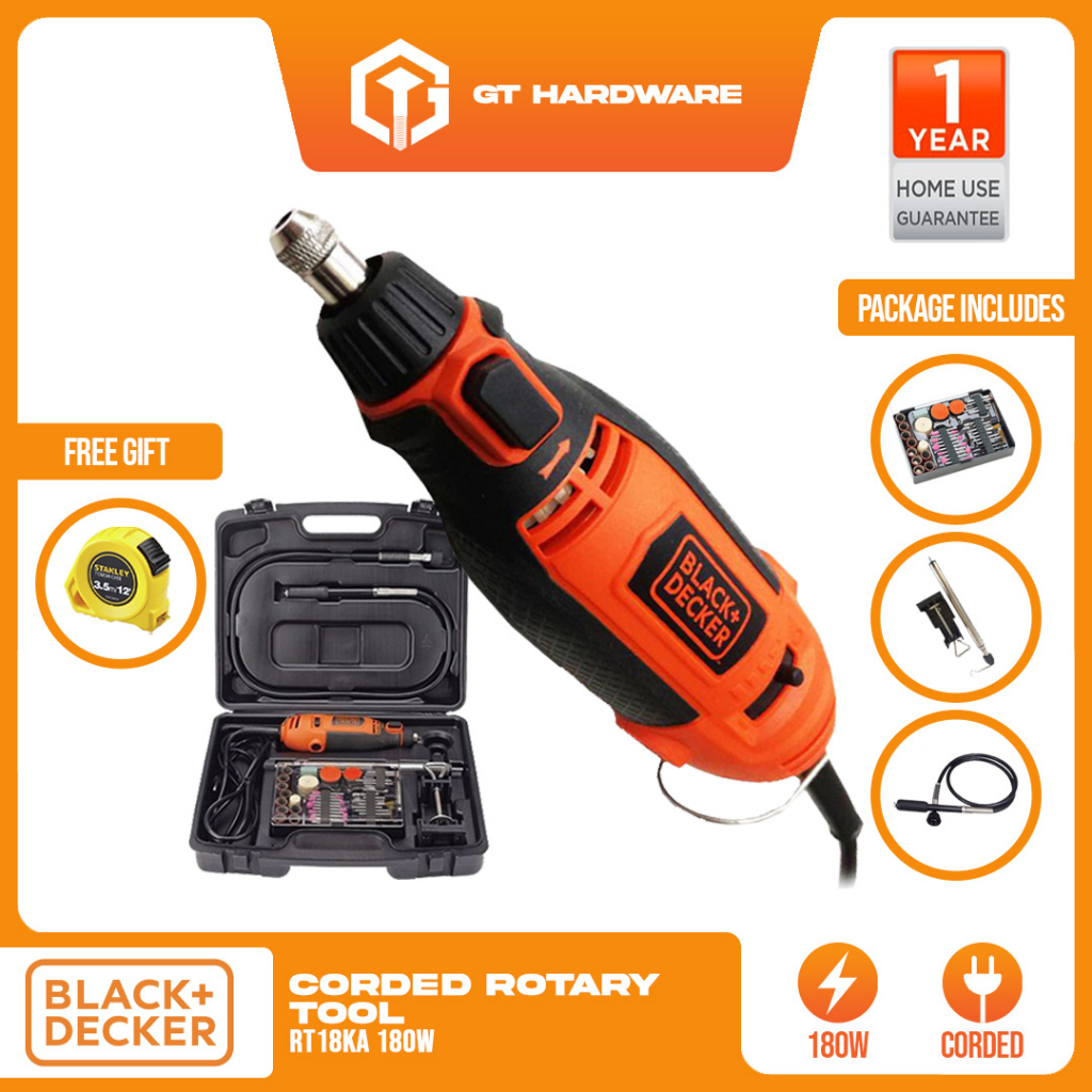 BLACK & DECKER Rotary Tools with Standard DIY Accessories (114 Pcs