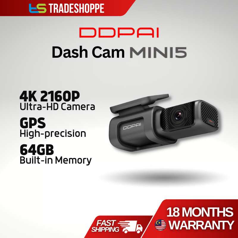 DDPAI Mini 5 + 4G 2160P 4K Dash Cam Car DVR Built in 64GB EMMC - Black ...