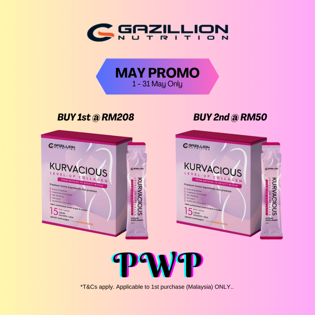 Gazillion Nutrition Kurvacious LevelUp Collagen (25ml x 15's) Shopee