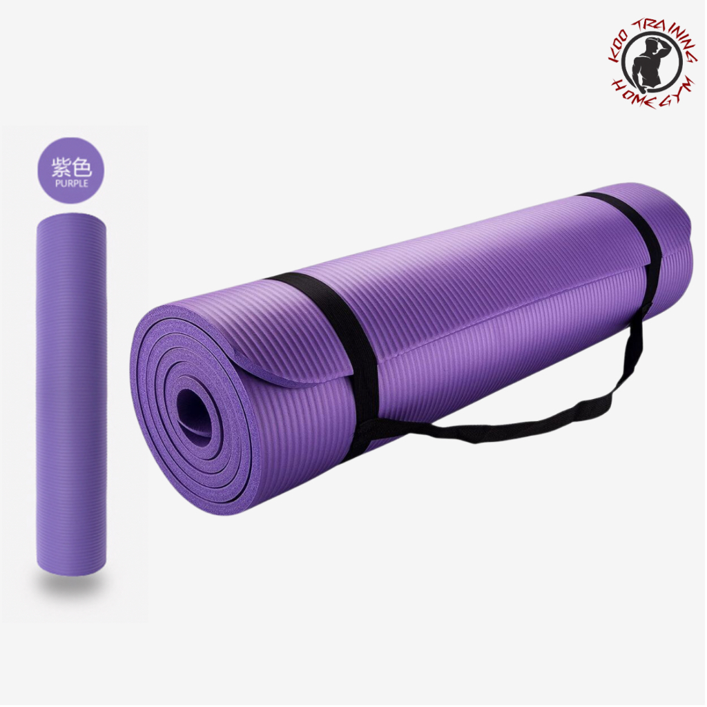 Spot goods NBR/TPE Yoga Mat 10/15MM Soft High Density ​EXTRA THICK yoga mat  Anti slip exercise mat workout mat 【NBR 8mm】-Grey