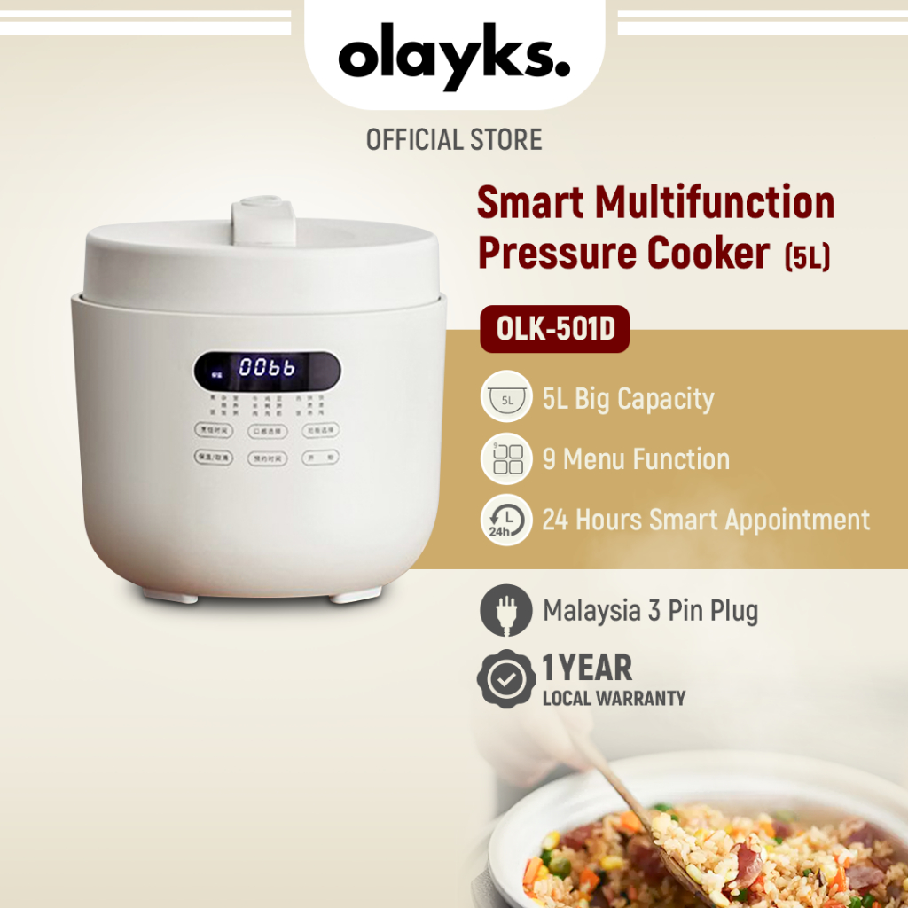 Olayks Electric Smart Pressure Cooker Multifunction Rice Cooker (5L