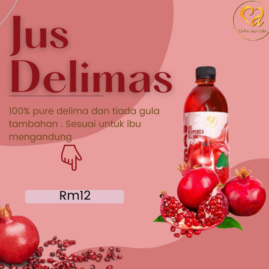 Jus Pati Delima Asli DELIMAS Sesuai Untuk Ibu Mengandung HB Rendah Gula