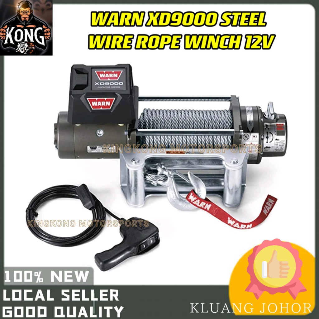 WARN XD9000 XD9-S 9000LBS STEEL WIRE ROPE WINCH 12V 4X4 PICKUP CAR ...