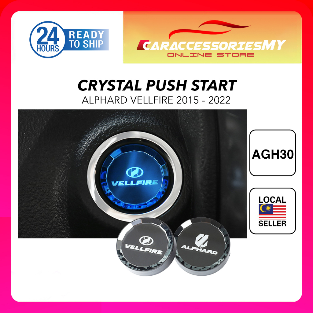 Toyota Alphard Vellfire crystal push start button 3D diamond shape