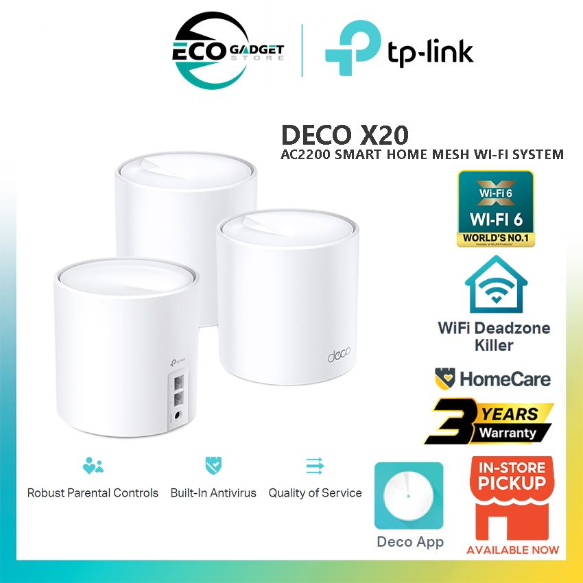 TP-Link Deco X20 AX1800 Next-Gen AX1800 Whole Home Mesh Wi-Fi 6 System ...