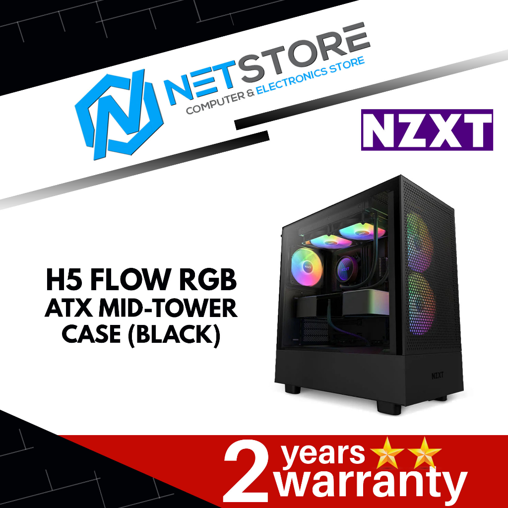 NZXT H5 Flow RGB ATX Mid-Tower Gaming Case  