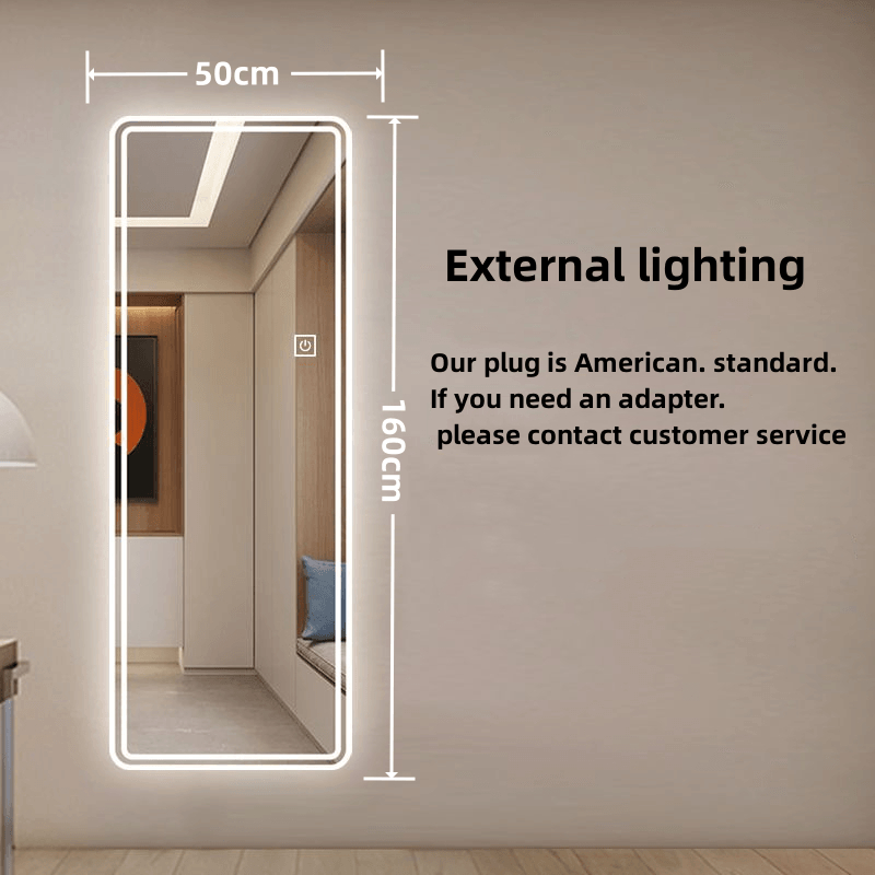 LED full body standard mirror （50cm x 150cm） Wall Mounted Mirror Hotel Restaurant Bedroom Barber ...