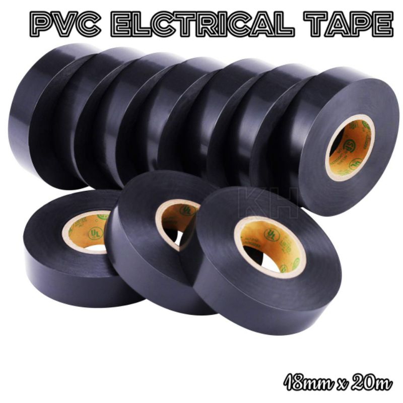 5/10PCS x 18MM x 20M PEAK Black PVC Insulation Tape Strong Adhesive