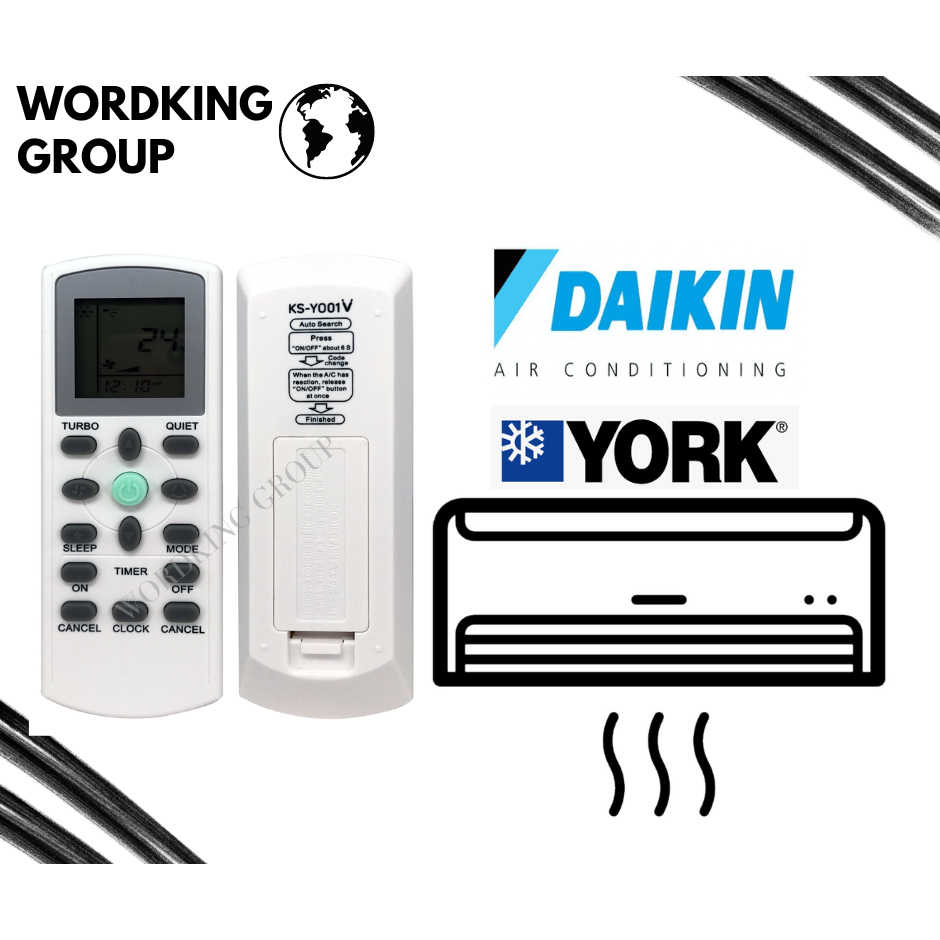 KSYO01V FOR YORK DAIKIN AIR CONDITIONER Remote Control丨SYSTO Shopee