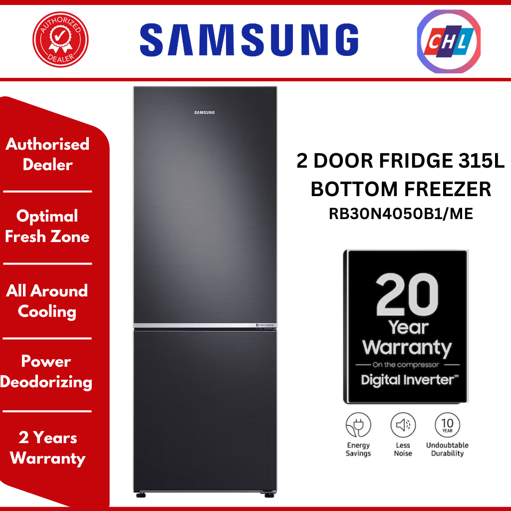 2 DOOR REFRIGERATOR 315L BOTTOM FREEZER WTH OPTIMAL FRESH ZONE
