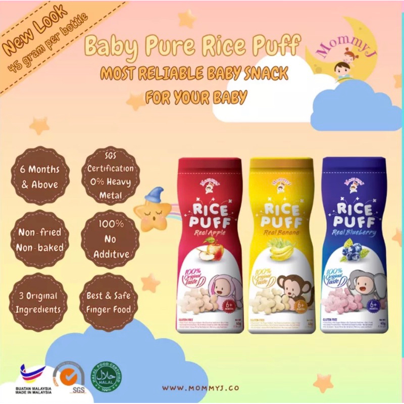Ready Stock!!! MommyJ Baby Pure Rice Puff (45g) | Shopee Malaysia