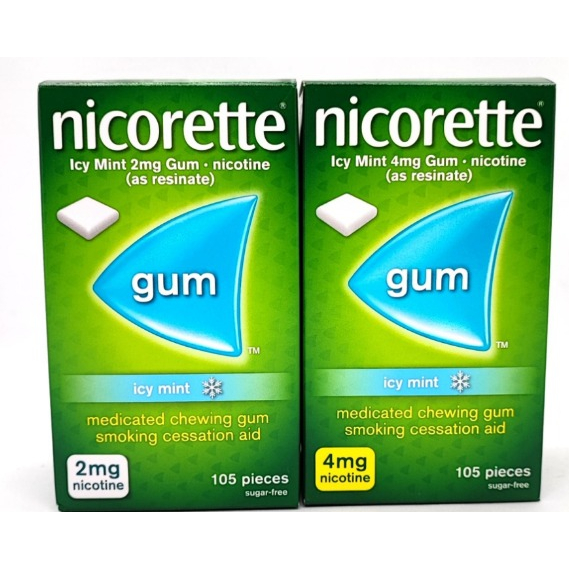 Nicorette Quit Smoking Gum 2mg 105s (BOX) / 4mg 105s (BOX) Shopee
