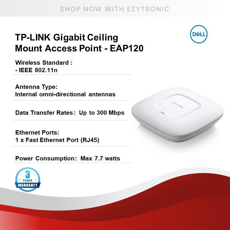TPLINK Gigabit Ceiling Mount Access Point EAP120 for office home