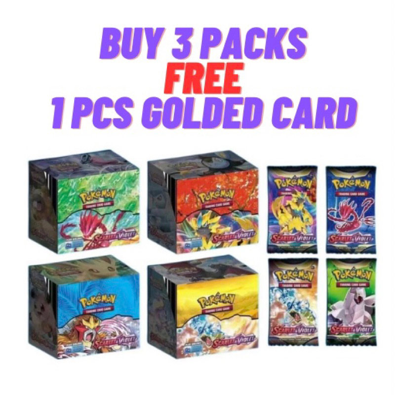 [Malaysia Ready Stock] Pokemon Card Trading Card Pack Collection Mainan