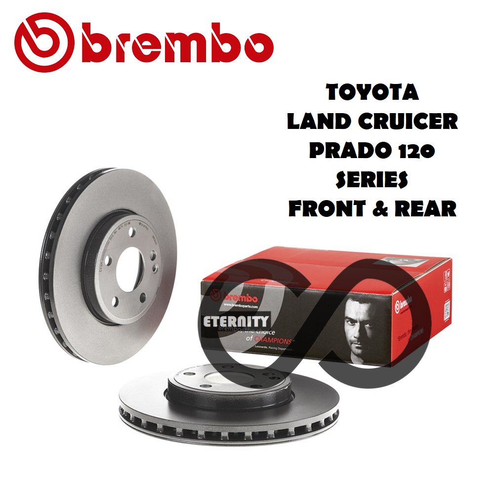 Original Brembo Front Rear Disc Rotor - Toyota Land Cruiser Prado 120 ...