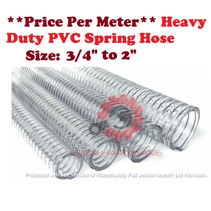 **Price Per Meter** Heavy Duty PVC Spring Hose Size 3/4