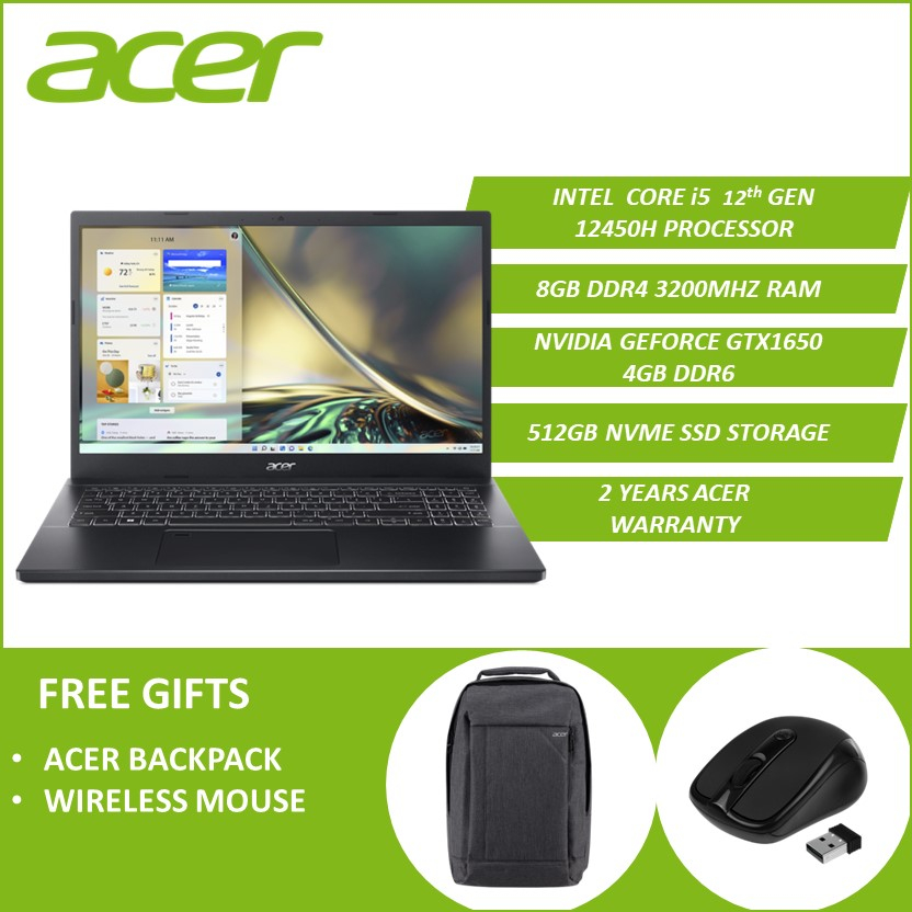 Acer Aspire 7 A715-76G-53X1 15.6'' FHD 144Hz Laptop Charcoal Black ( I5 ...