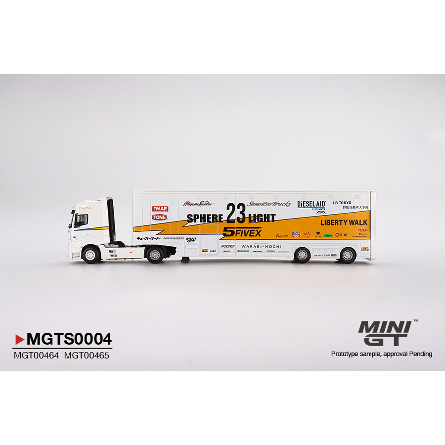 Mini GT 1:64 LB Racing Transporter Set Mercedes Benz Actros w/ Nissan fashion S15 Silvia